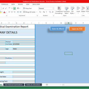 Employee Exit Medical Examination Template